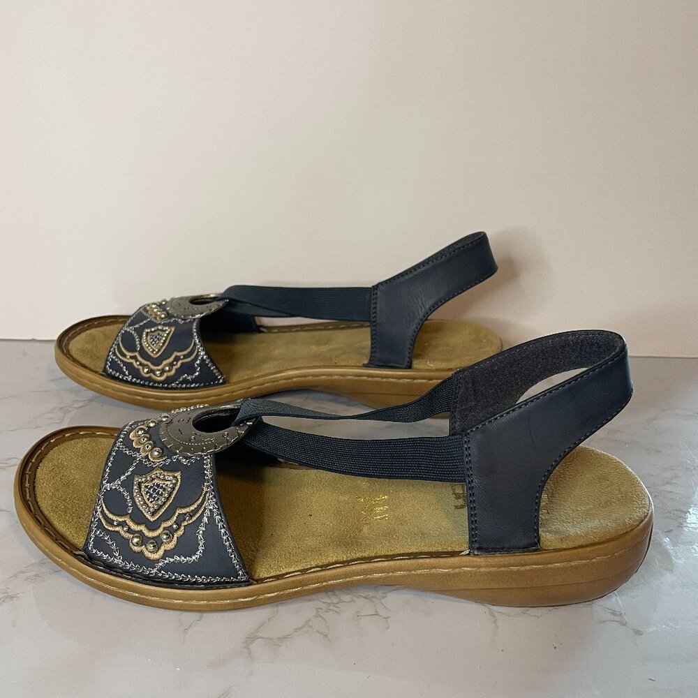 Rieker Antistress Sandals Regina Womens Blue Size 41 Boho US 10.5